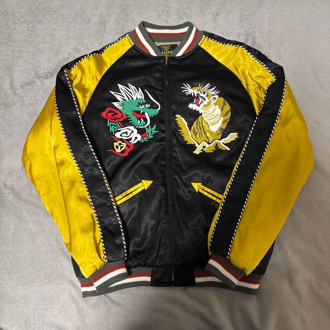 HOUSTON ヒューストン スカジャン ブラック/イエロー