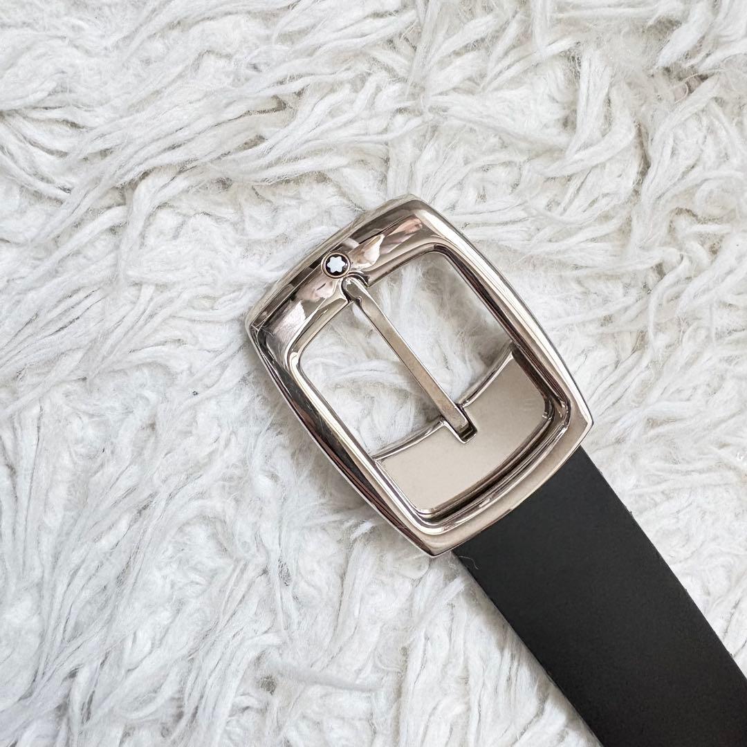 美品 モンブラン ベルト マイスターシューテック 純正ベルト　シルバー金具 黒