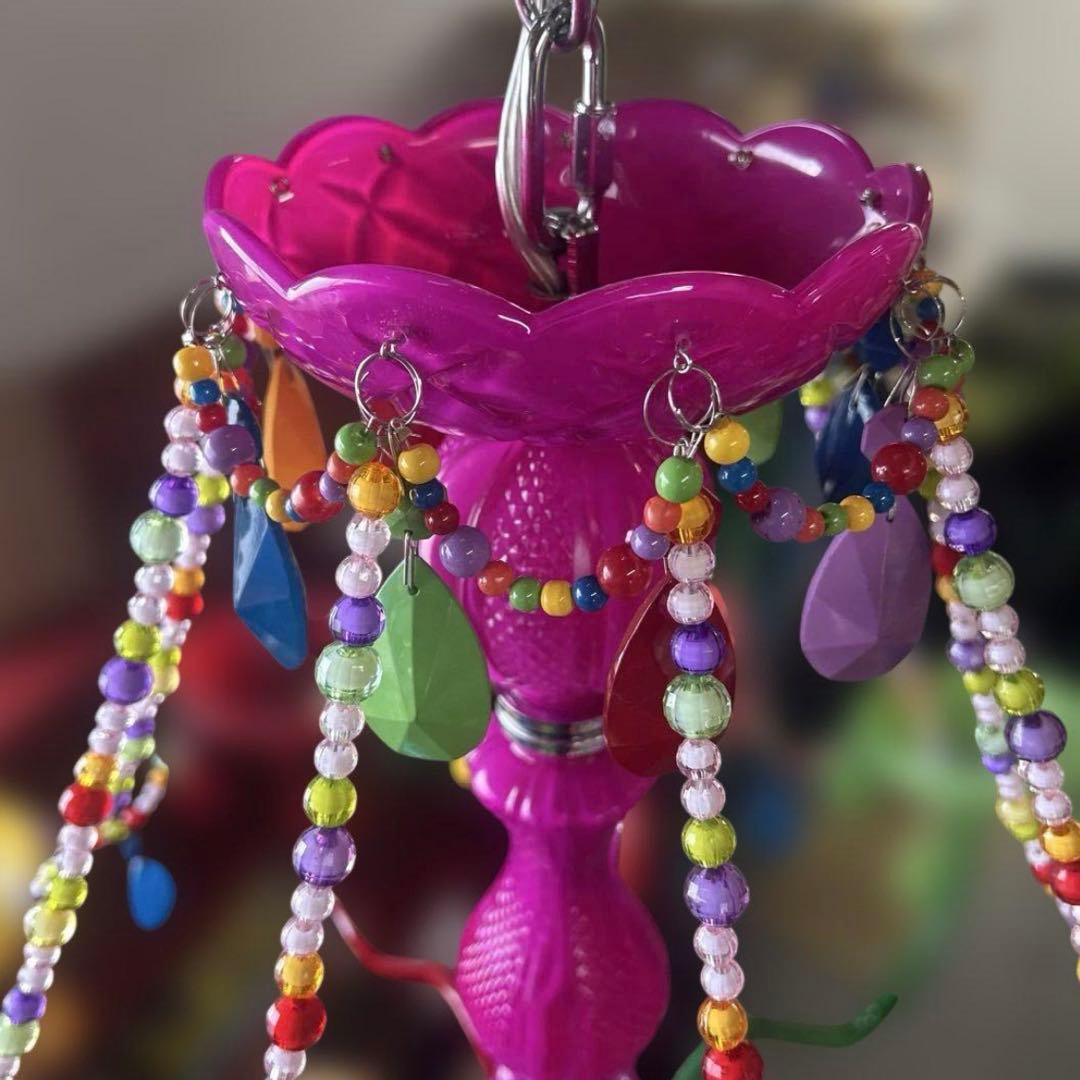 6158 【戸塚区引取り限定】ポップ調カラフルシャンデリア 9灯