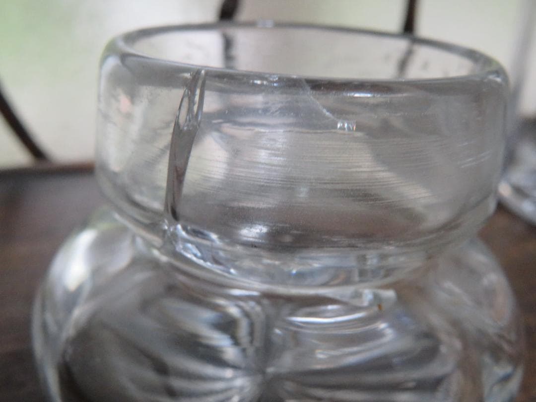 ◆375◆アンティーク ガラス瓶 キャンディーポットセット　スタンド付き