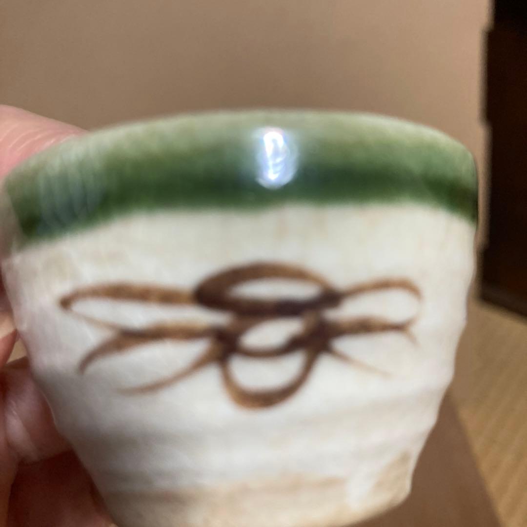 煎茶道具揃　織部 sencha tea set Oribe-yaki