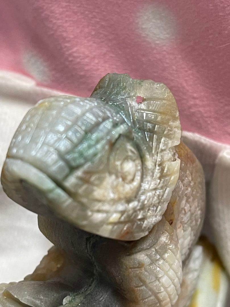 レア^_^ 天然石　アマゾナイト トカゲ　原石　手彫り置物　 大きい