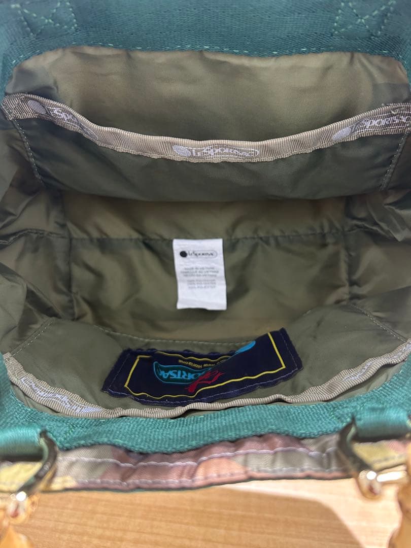 LeSportsac 迷彩柄 バンブーハンドル Sサイズ