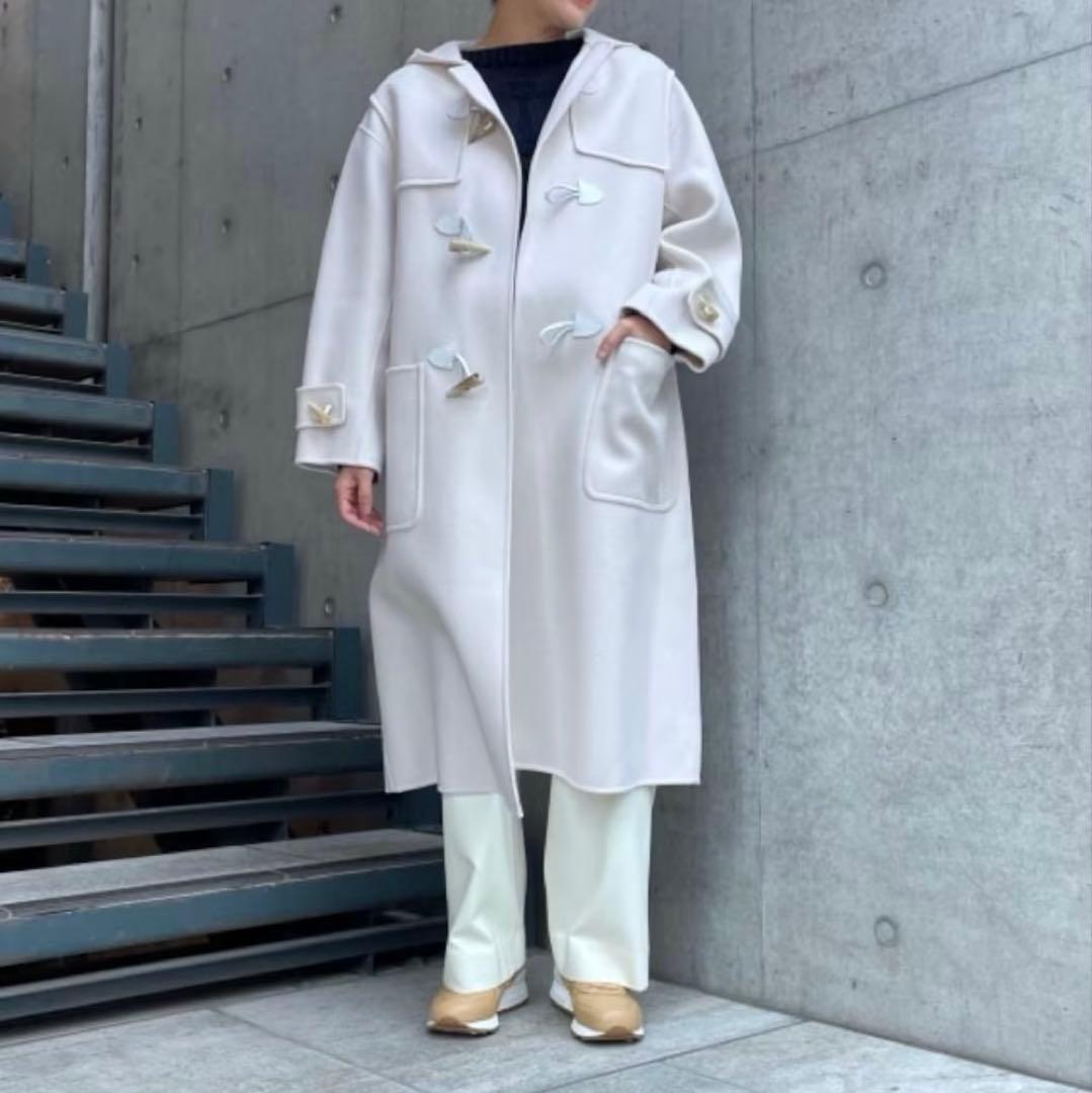 【美品】UNITED ARROWS ダブルフェイス ダッフルコート オフホワイト