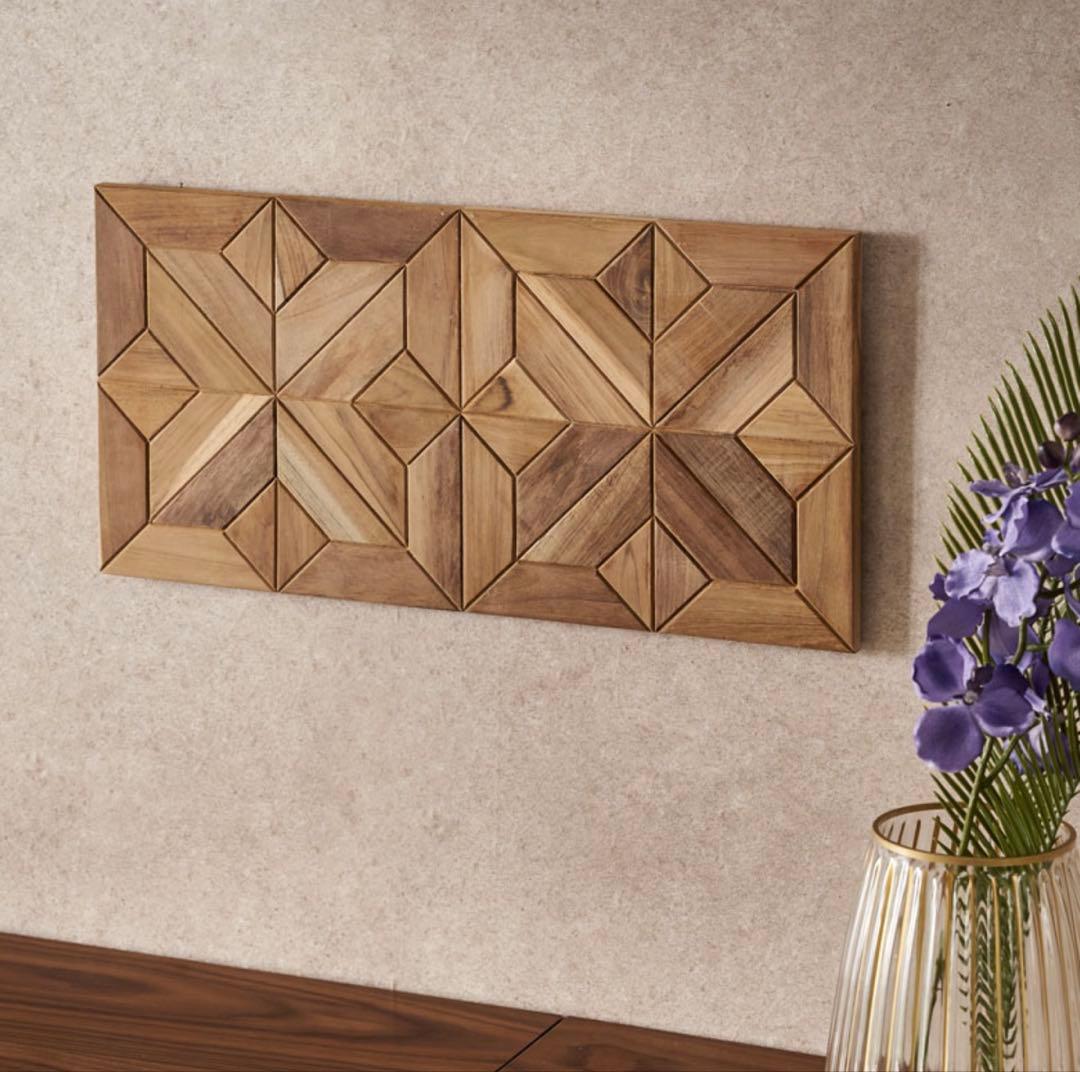 【訳あり】天然チークウッド ウォールパネル 10枚セット