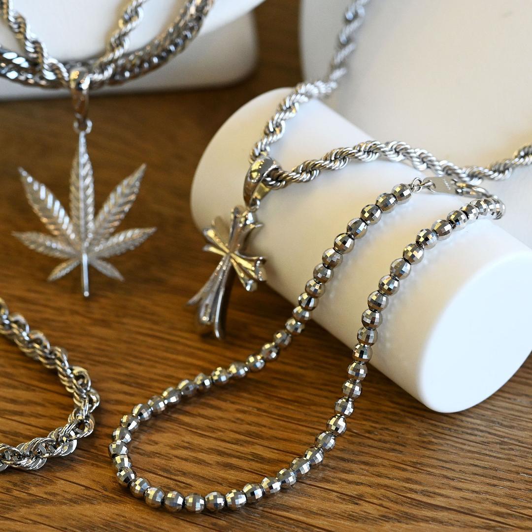 新品 Pt850ミラーカットボールチェーンブレスレット幅3.0mm長さ18cm