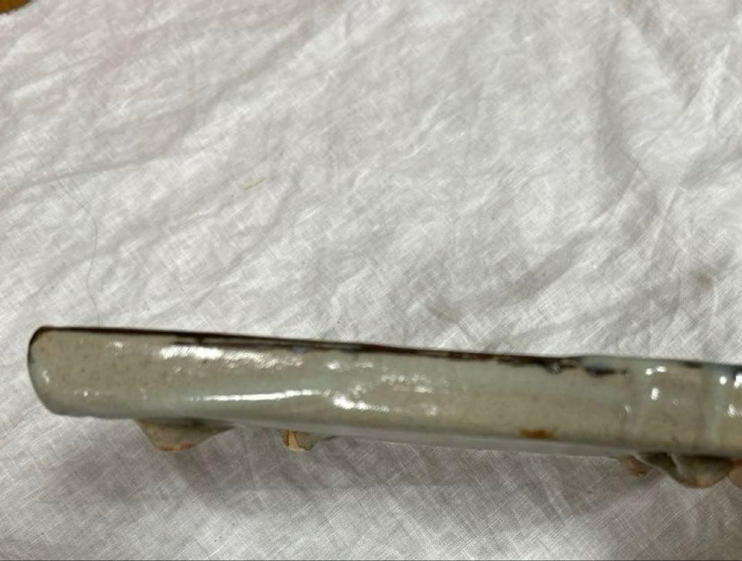 仙山窯/安藤日出武 造/金彩波紋大皿/飾皿/共箱/陶磁器/焼物