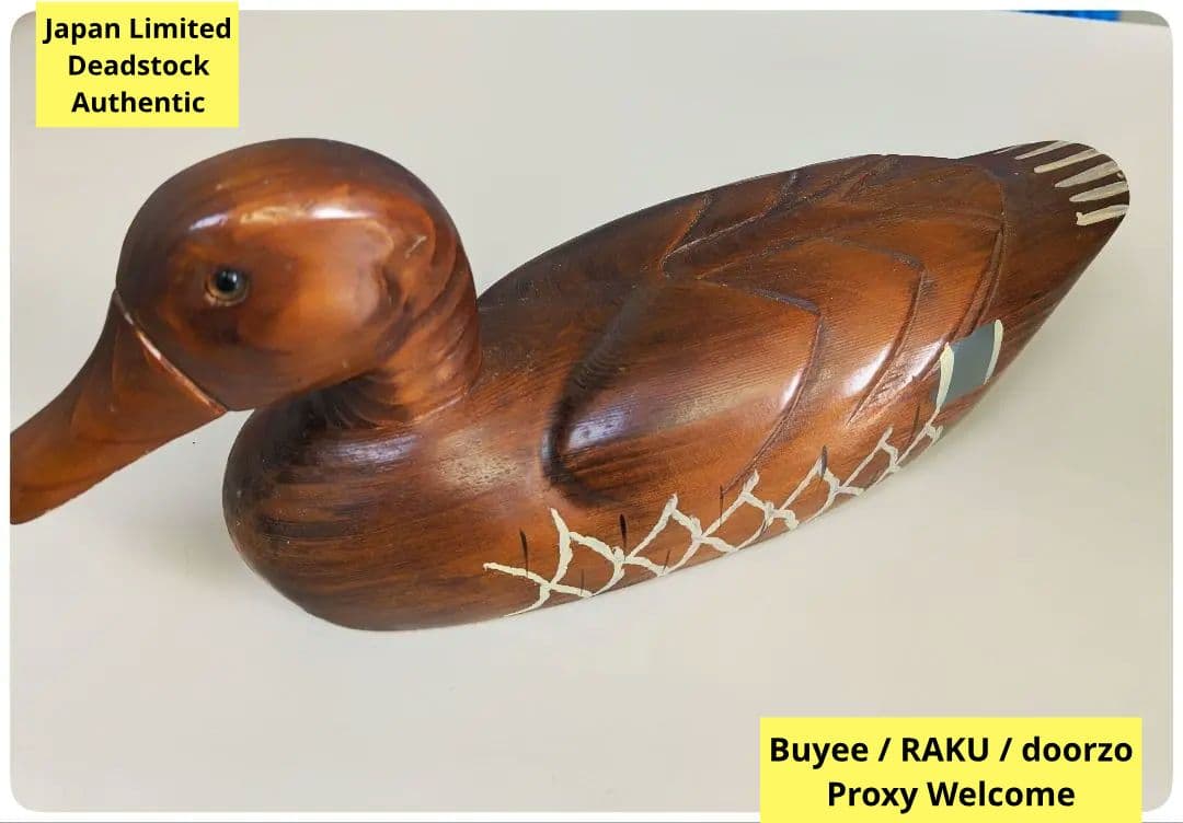 【昭和 レトロ 希少】坪源 TSUBOGEN 限定 少数製作 木工 鴨 置き物