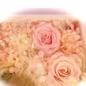プリザーブドフラワーダイヤモンドローズ 花時計 ピンク＆ホワイト
