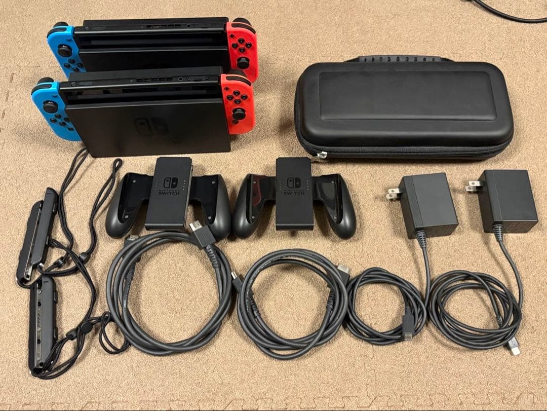 Nintendo Switch 青/赤 2台セット 付属品完備 (1台から可)