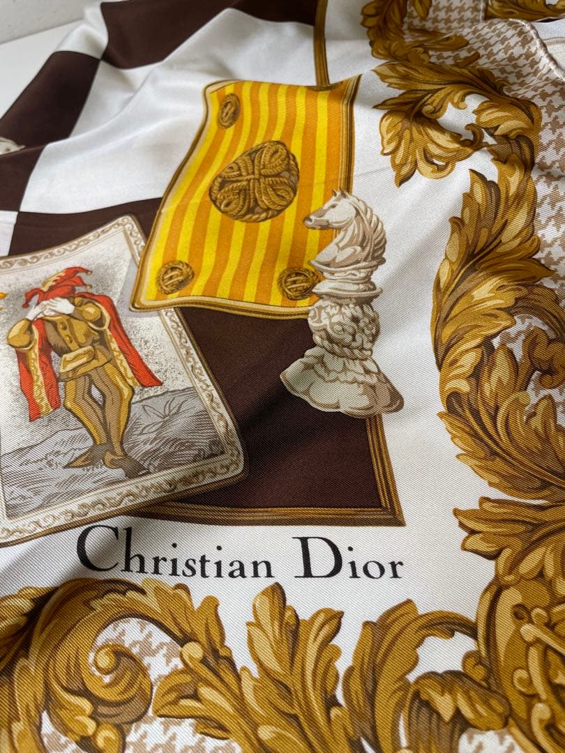 【新品未使用】Christian Dior スカーフ トランプ柄