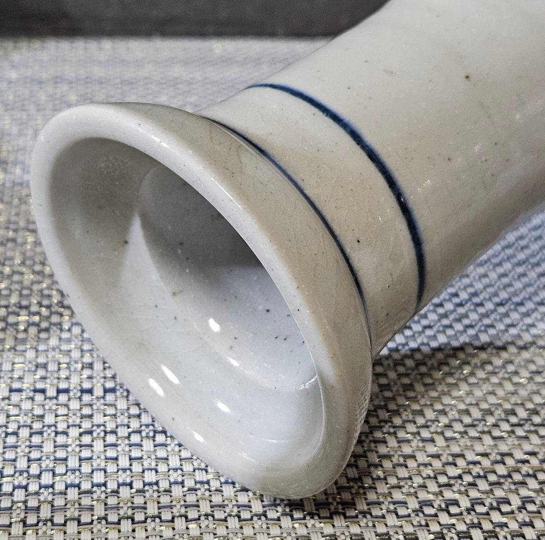 李朝　青華　染付　楼閣山水人物図　大瓶 大壺　高 約37.2cm　韓国古美術