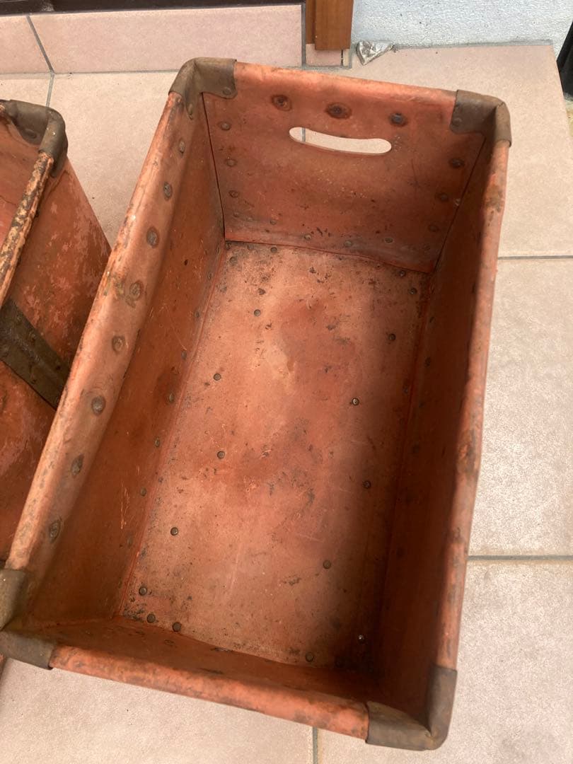 2個セット　質感抜群　ボテ箱　昭和レトロ　インテリア　キャンプ