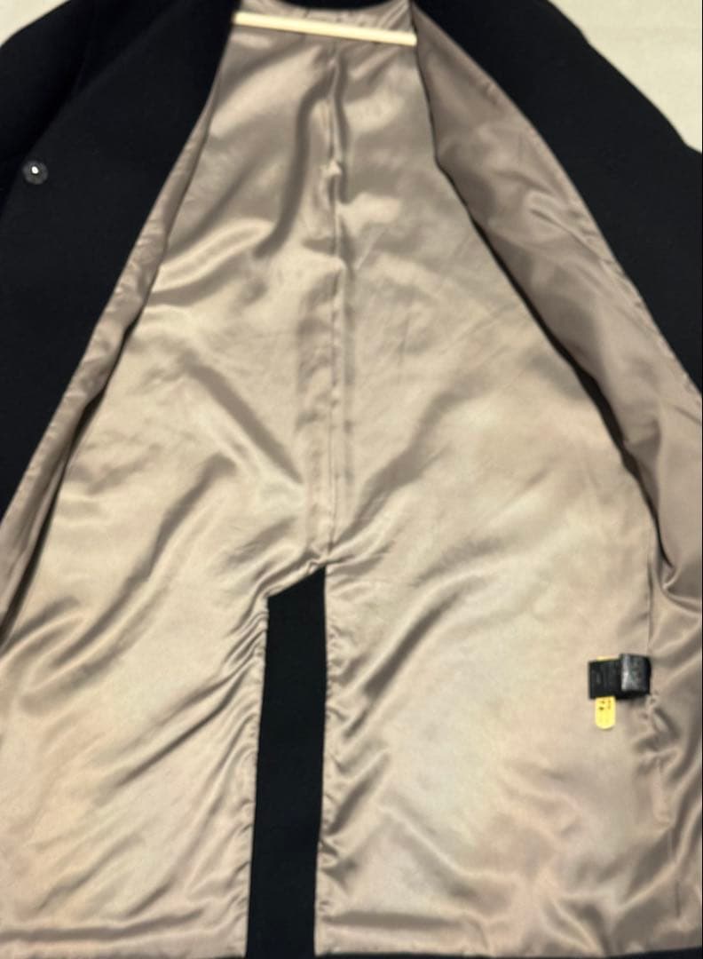 IENA ダブルビーバーVネックノーカラーコート