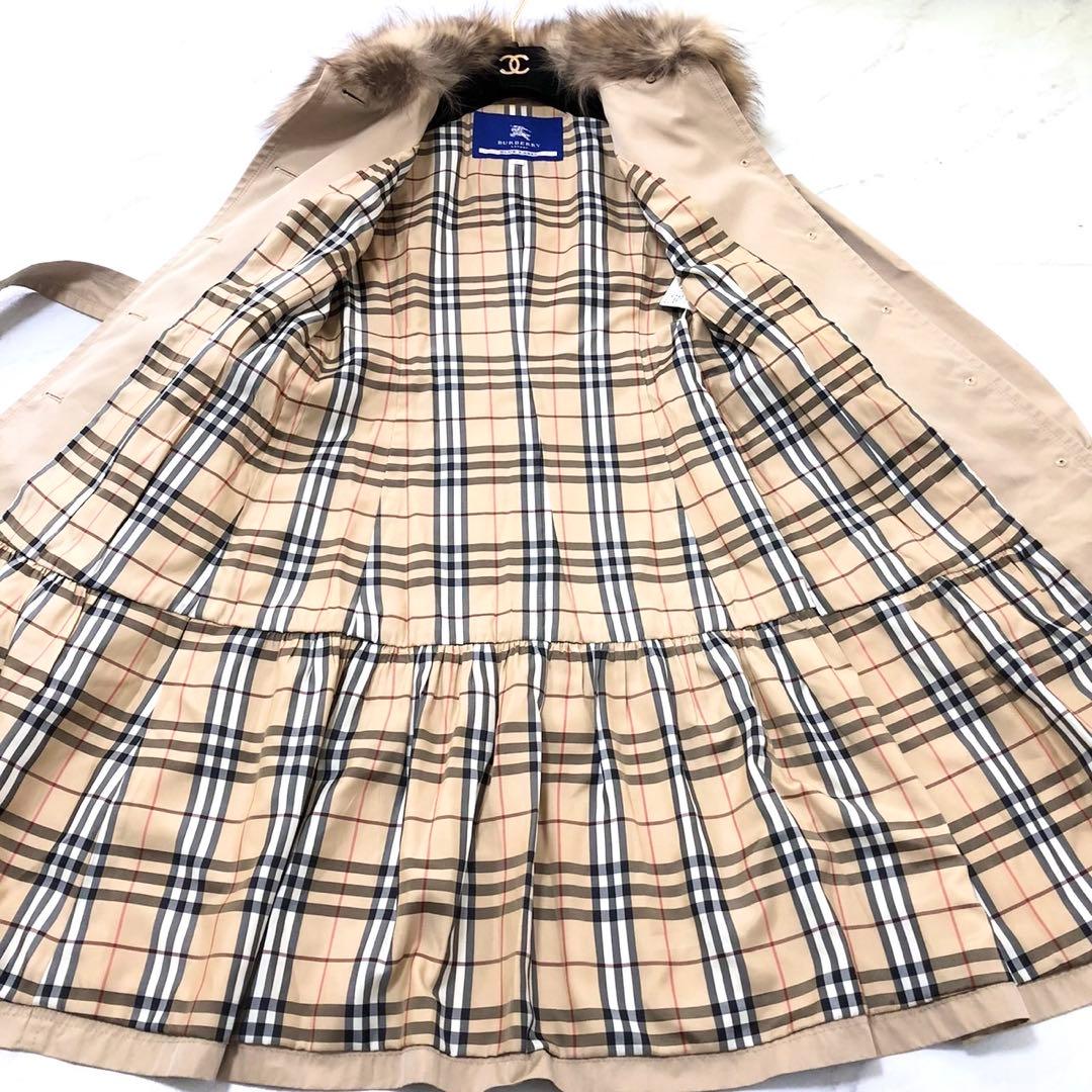 【極美品✨️BURBERRY】 ノバチェック フォックスファー トレンチコート