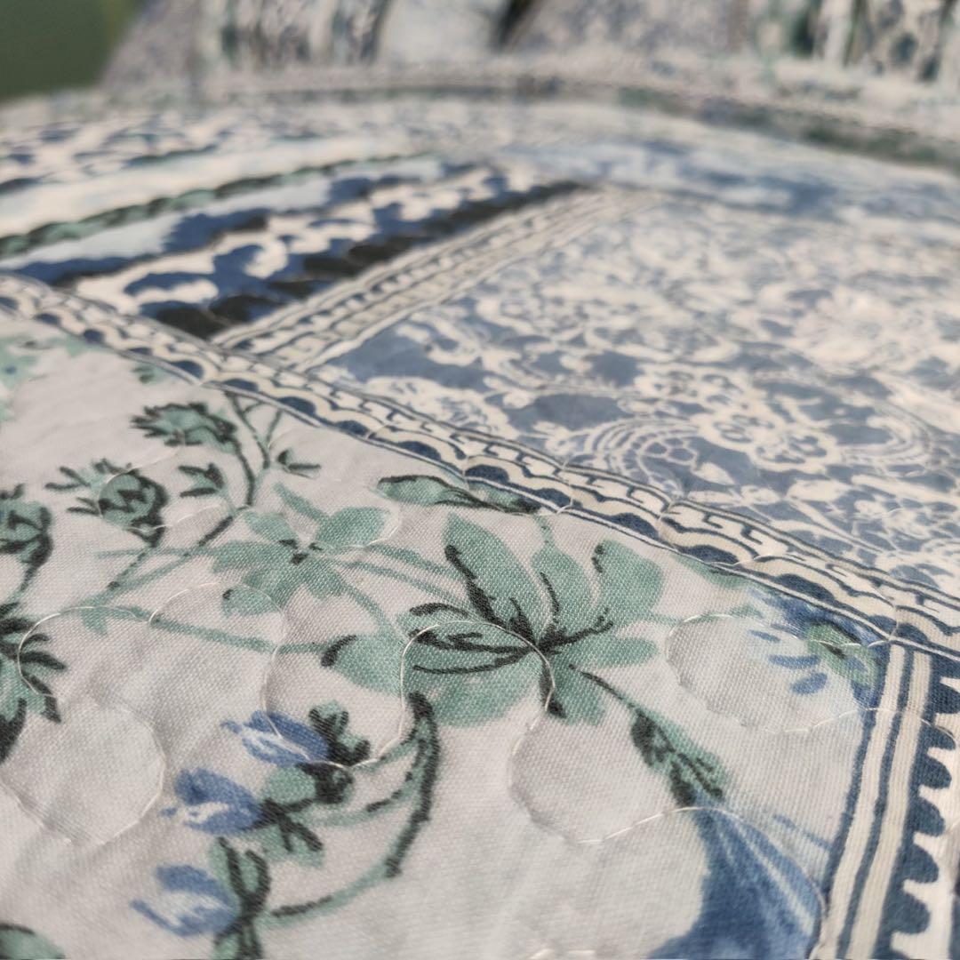 キルトベッドカバー3点セット綿マルチカバー キルティング QHC