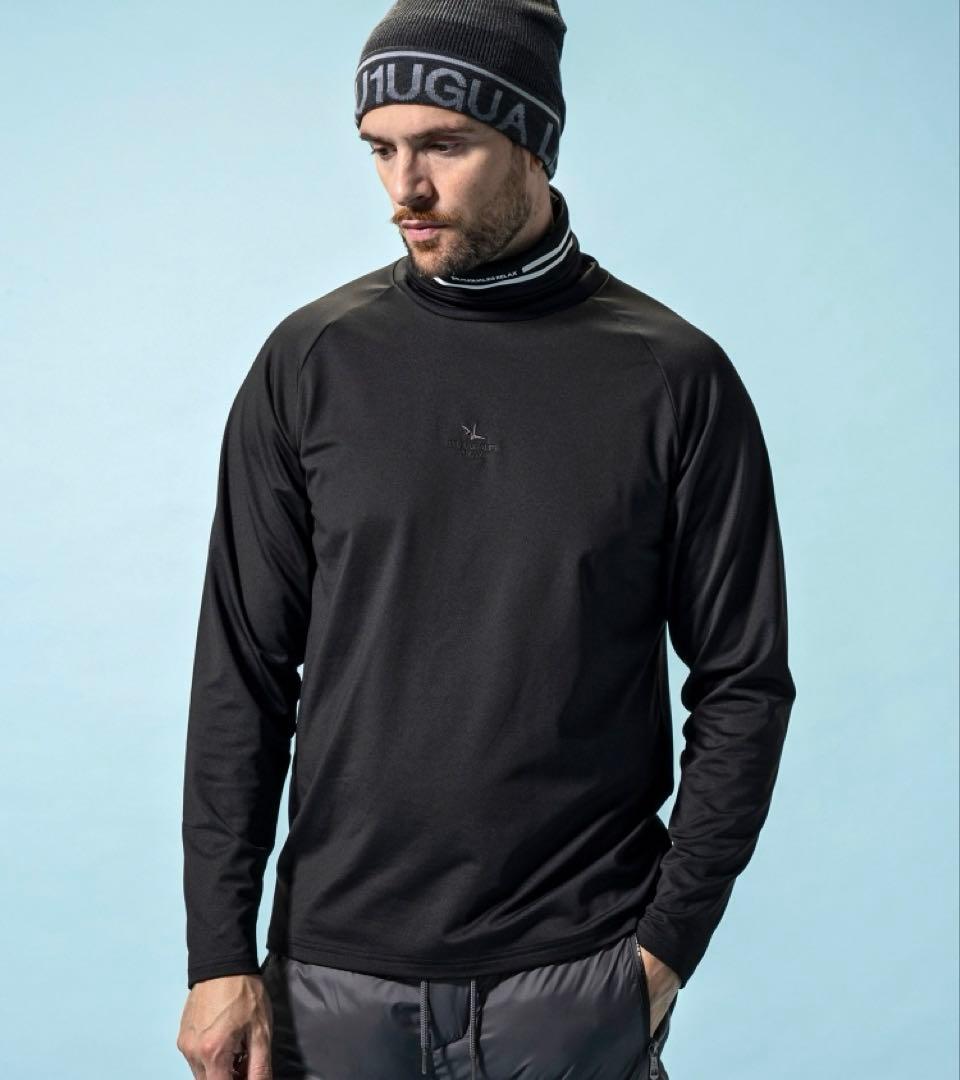 1PIU1UGUALE3 RELAX裏起毛ブランドロゴ ハイネック保温性/通気性