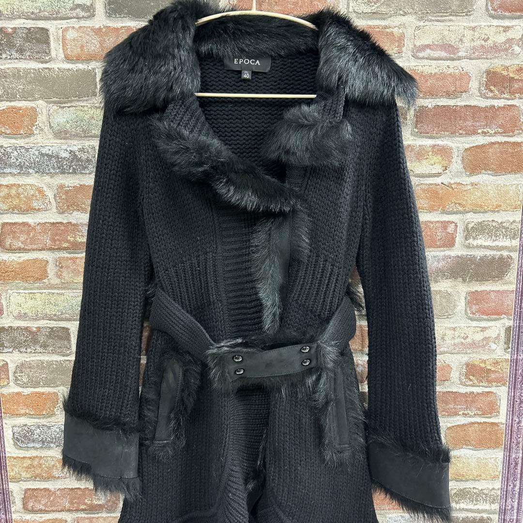 EPOCA エポカ　ブラック ニットコート ITL 40 三陽商会　カーディガン