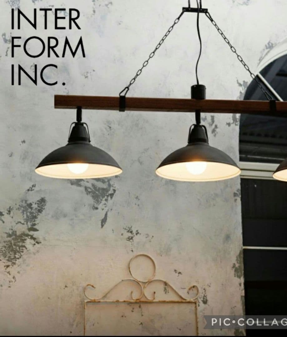 2015年製 インターフォルム 3連スポットライト ブラック LT-8255