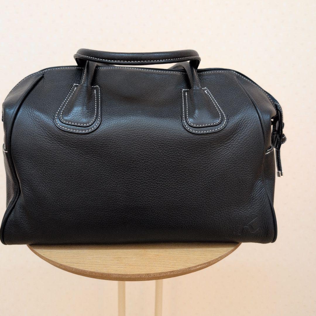 横浜元町　キタムラ　レザーボストンバッグ　ネイビー　Kitamura　本革