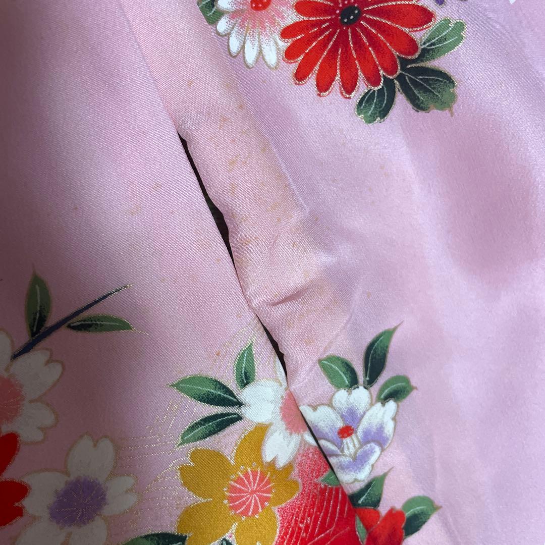 七五三　３歳被布着物　女の子　三歳用　正絹　振袖　長襦袢　被布　セット　宮参り