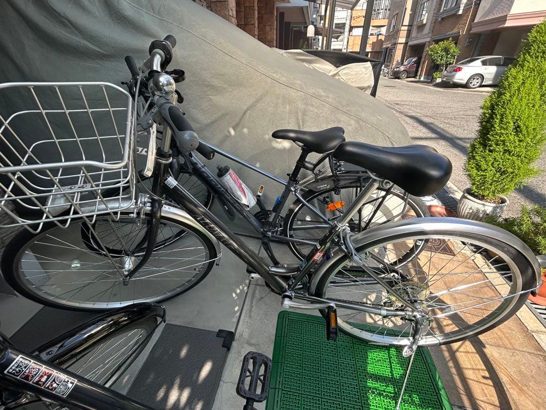 シティバイク アルミ製 前バスケット付き　27インチ　美品