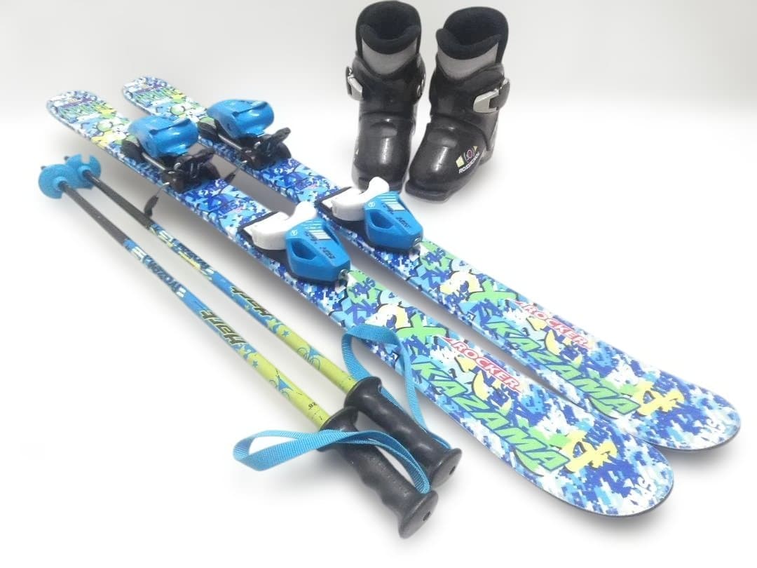キッズジュニアスキー4点セット カザマ 96cm ロシニョール 17.5cm