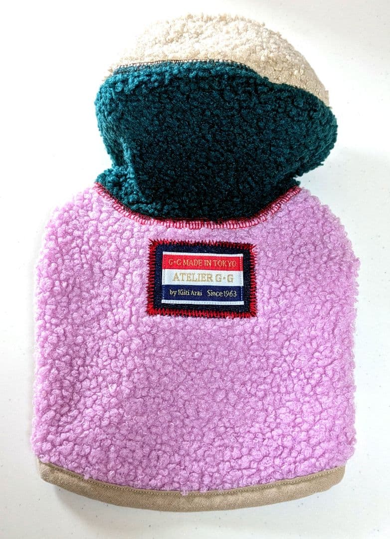 新品未使用　アトリエgg　クレイジーパッチボアベスト　ピンクベース