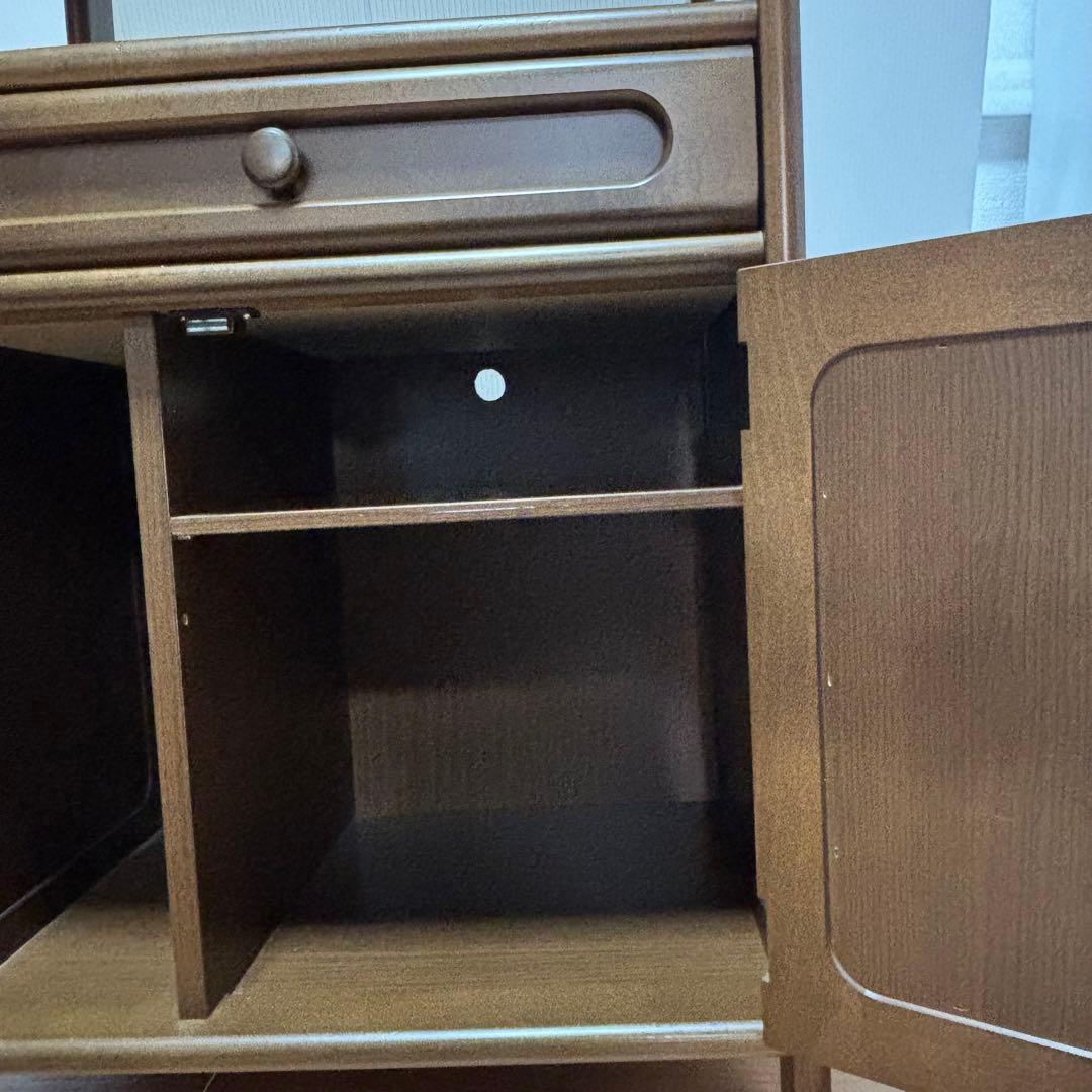 Karimoku カリモク 木製 電話台、FAX台　飾り棚 収納　レンジ台