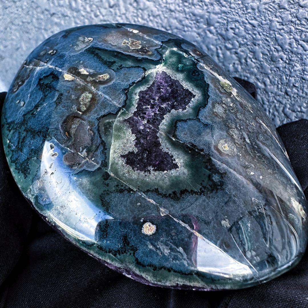 濃紫の煌めき☆瑪瑙☆&アメジストミニドーム&アイリスクォーツ浄化セットA1184