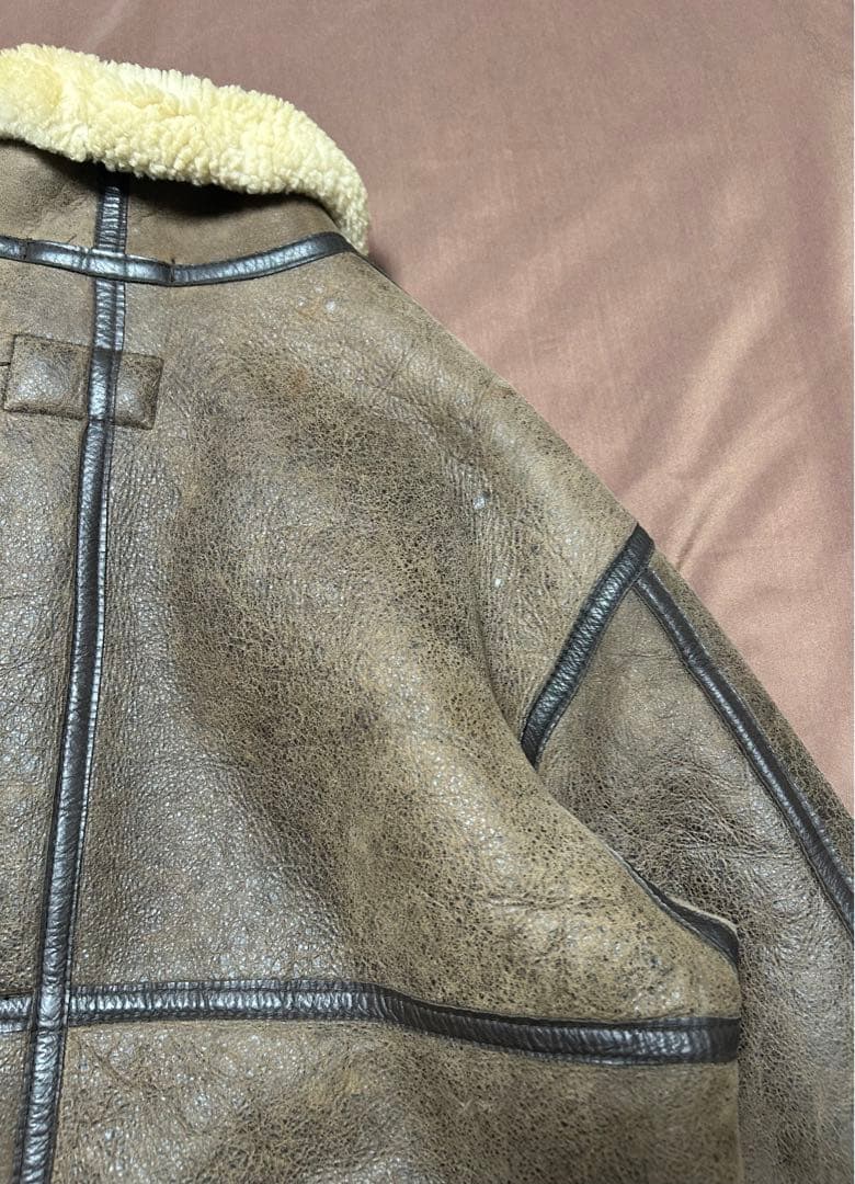 B-3 ムートンジャケット シープスキン ボアブルゾン L フライトジャケット