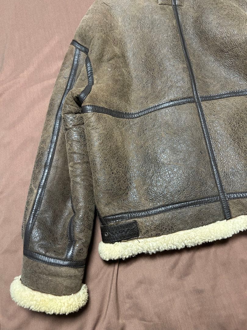 B-3 ムートンジャケット シープスキン ボアブルゾン L フライトジャケット