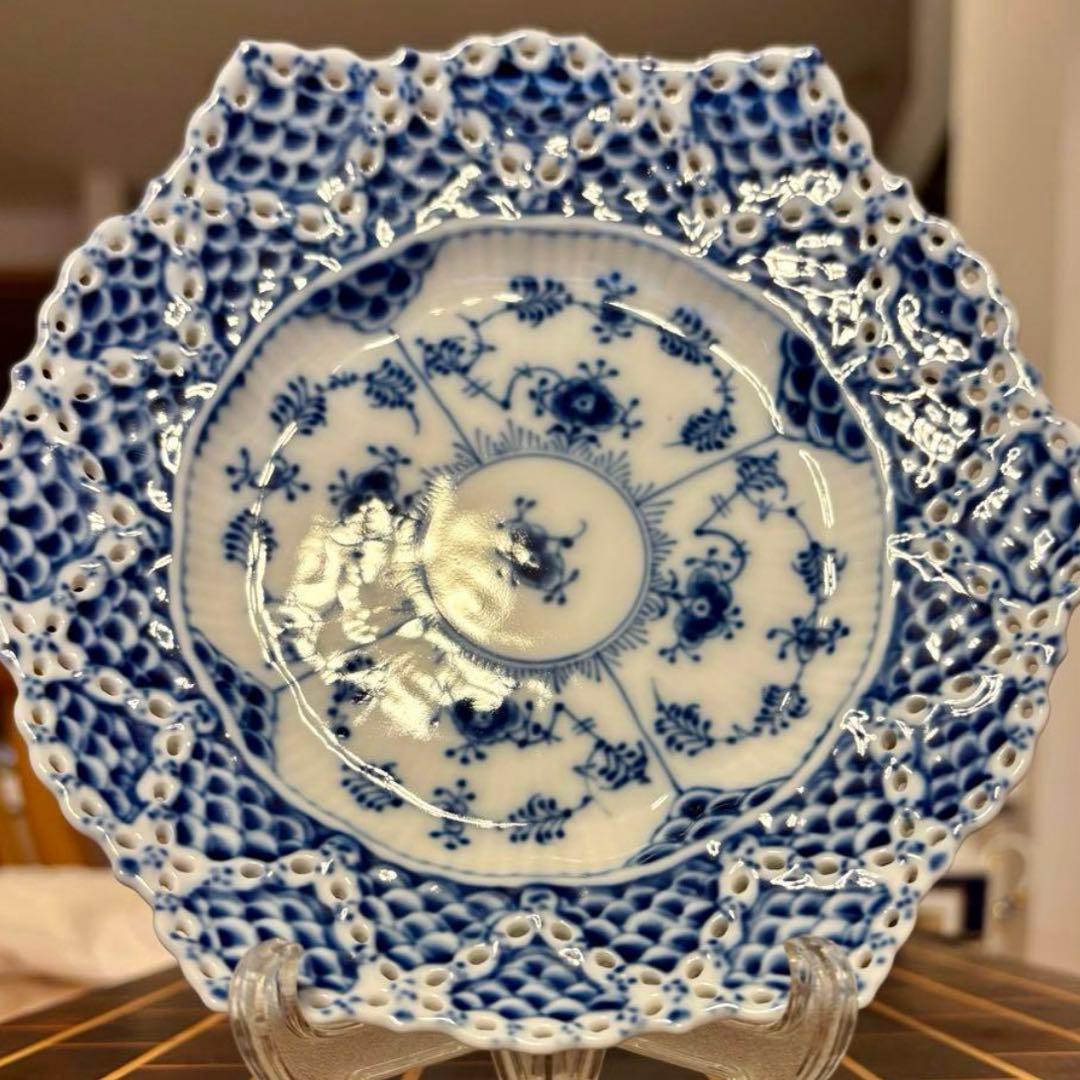 ロイヤルコペンハーゲン ブルーフルーテッド ダブルレース プレート