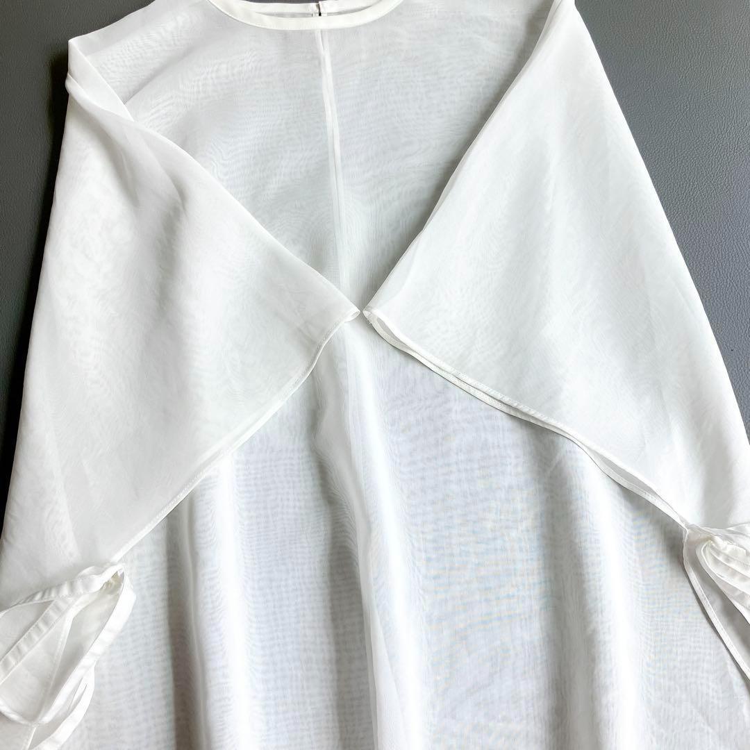 完売 アドーア ダブルタイプライターシアーレイヤードブラウス 近年 オーガンジー