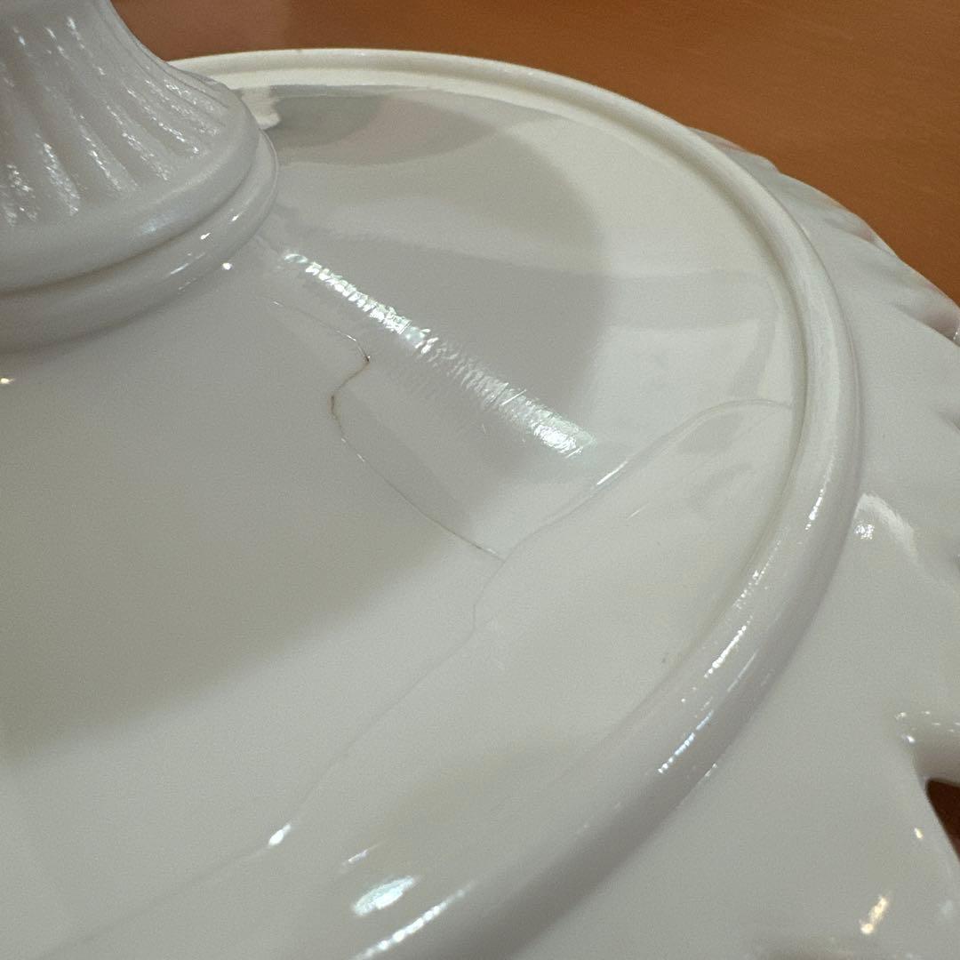 1880年代 チャリナー・テイラー社 アンティークミルクガラスコンポート 激レア