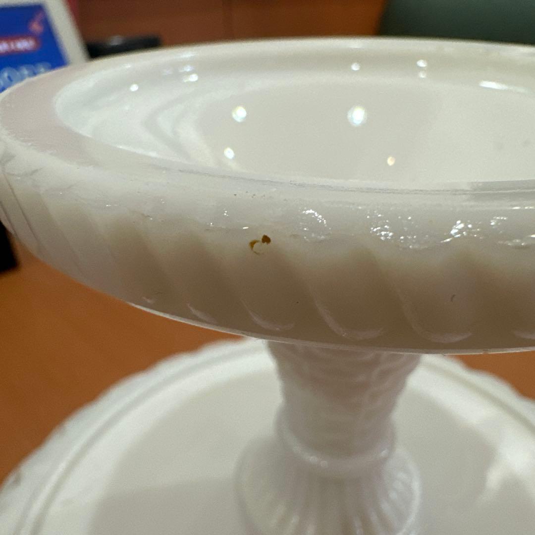 1880年代 チャリナー・テイラー社 アンティークミルクガラスコンポート 激レア