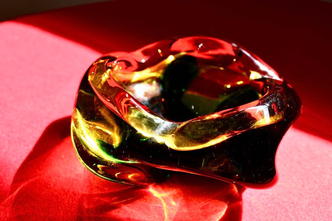 ガラスコレクション【灰皿　昭和レトロ　五角形】