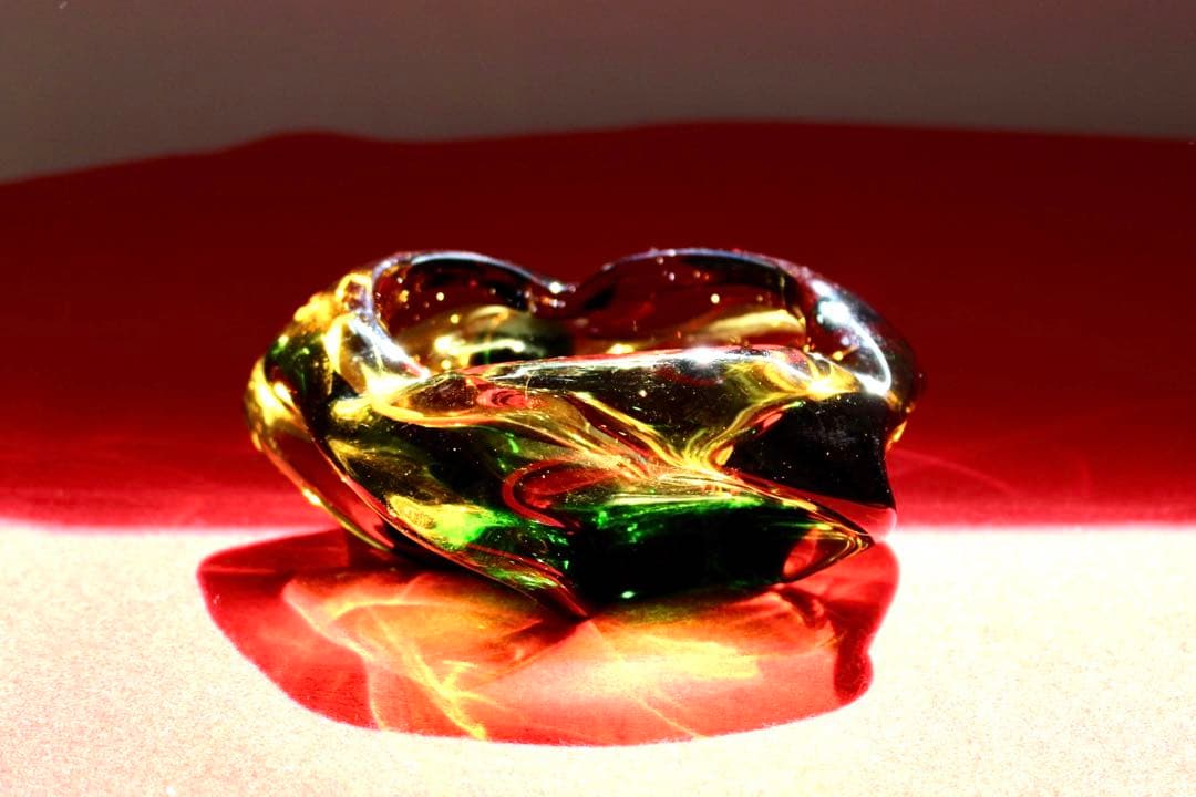 ガラスコレクション【灰皿　昭和レトロ　五角形】