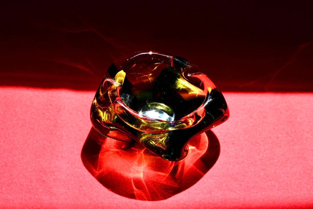 ガラスコレクション【灰皿　昭和レトロ　五角形】