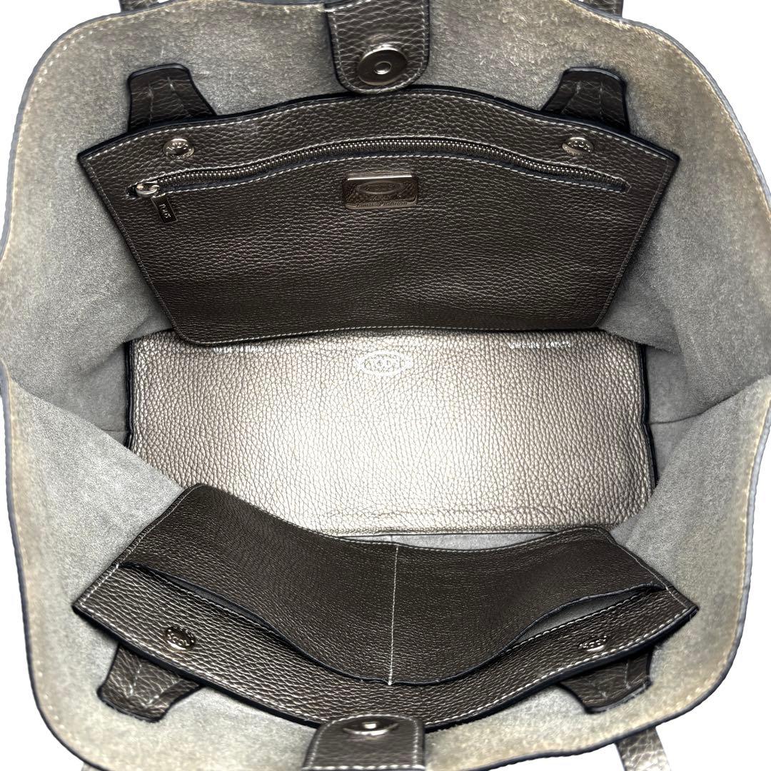 正規品 トッズ ジョイ トートバッグ レザー 肩掛け A4可 レディース グレー