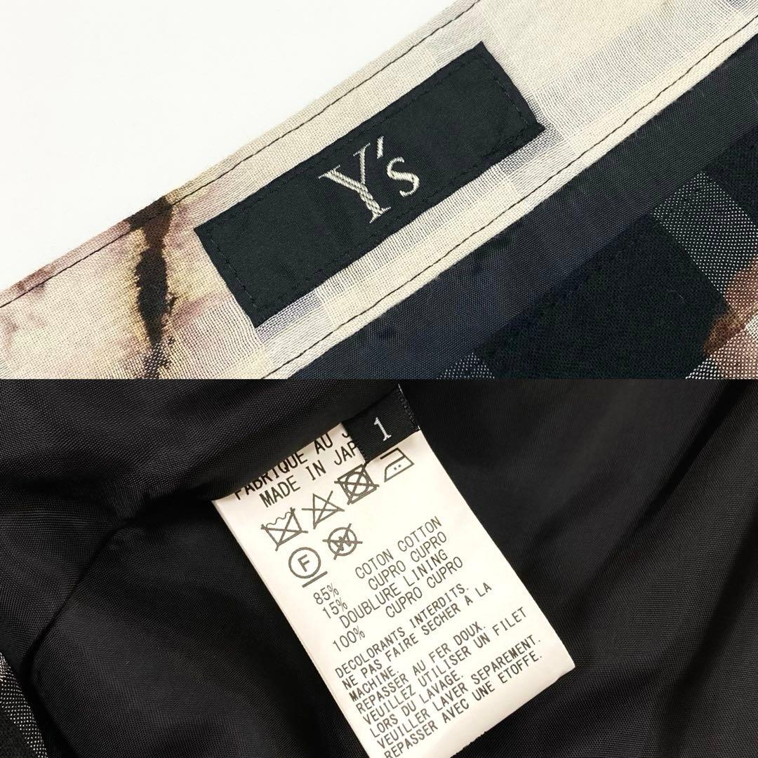 Y's ワイズ SMOKE BLEACH CHECK SKIRT 1