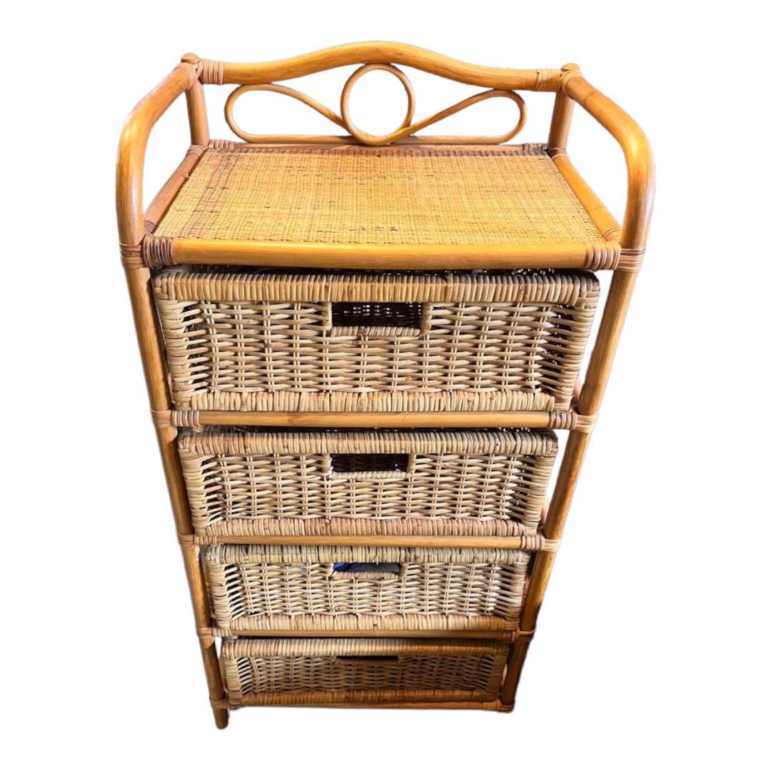 籐/ラタン/収納/ラック/レトロ