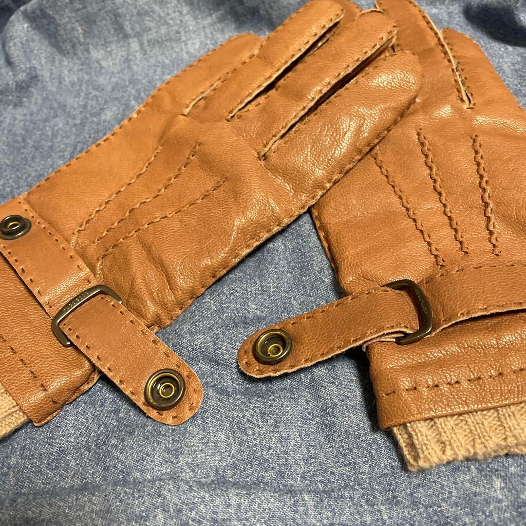 【未使用】専用品のお品/HUGO BOSS革手袋ベージュカラー8表示