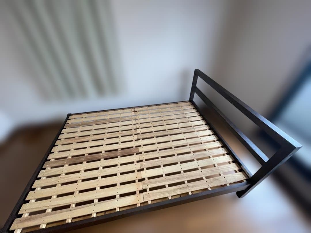 【廃盤希少 タモ材】無印良品 ベッドフレーム ダブル 収納3杯フルセット 送料込