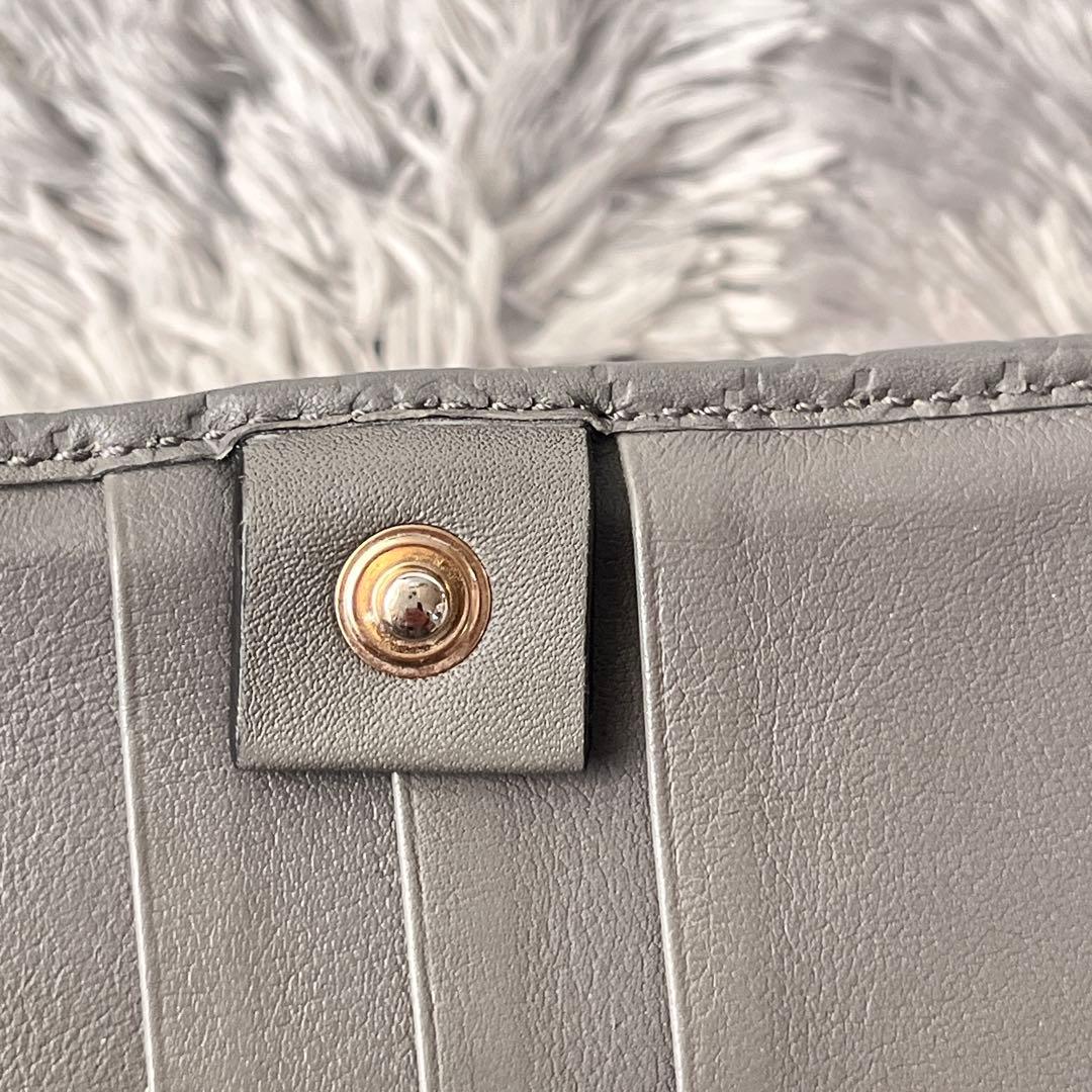 美品✨GUCCI マイクロシマ　長財布　グレー　メンズ　レディース