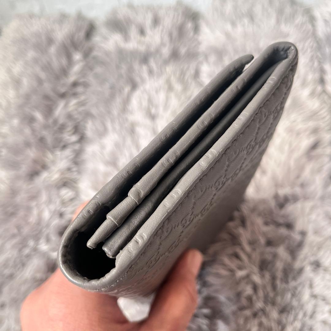 美品✨GUCCI マイクロシマ　長財布　グレー　メンズ　レディース