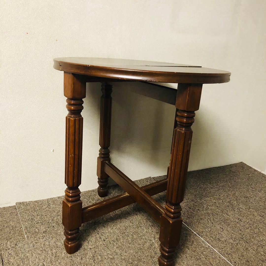 F67アンティーク品✨丸テーブル サイドテーブル 折りたたみ式ラウンドテーブル