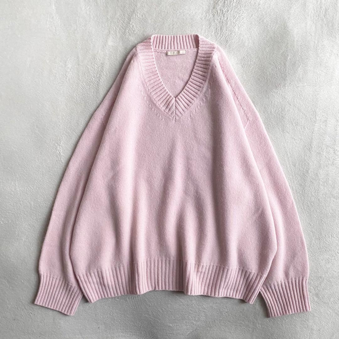 【美品✨】Plage ファインウールVネックプルオーバー　ピンク　近年　ゆったり