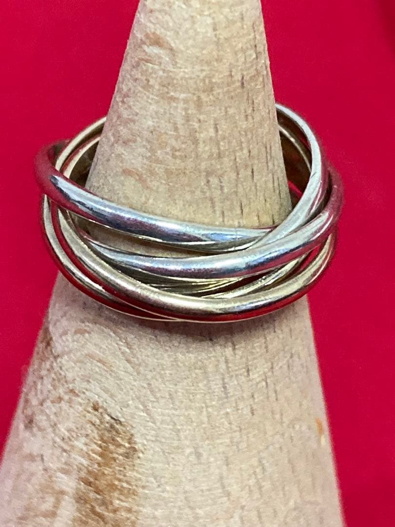 4℃ K10 シルバー　5連リング