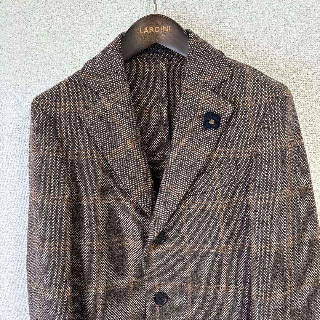 LARDINI チェスターコート チェック柄　サイズ46